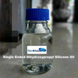 Single ended dihydroxypropyl silicone oil